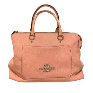 Coach Emma Leather Pink Pebbled Shoulder Tote Bag